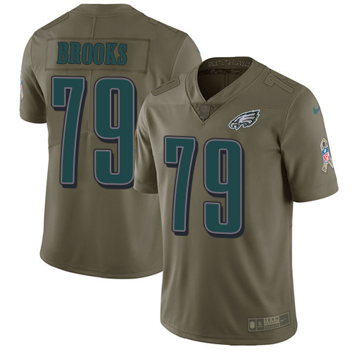 Nike Eagles #79 Brandon Brooks Olive Youth Stitched NFL Limited Salute to Service Jersey